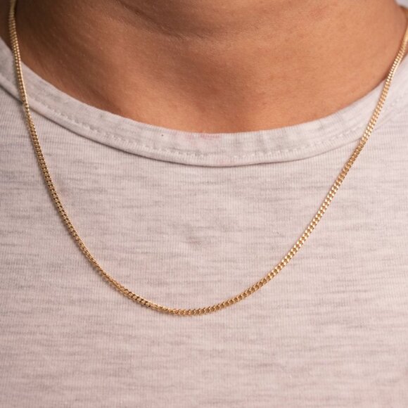 NWT Eliza Curb Chain Necklace (1.8mm) // 14kt Italian Gold Vermeil (20") - Picture 3 of 4